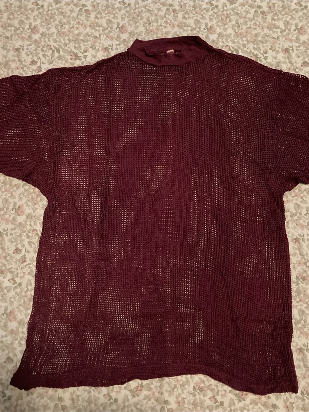 Los Angeles Apparel Custom Dyed Cotton Fishnet Mock Neck Big Tee